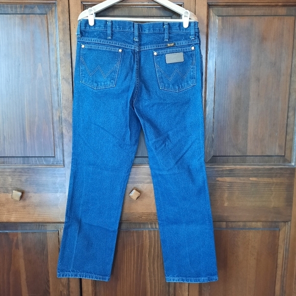 Wrangler Cowboy Cut Slim Fit Stonewashed Indigo Denim Jeans 936PWD Size 34×30 - Picture 8 of 14